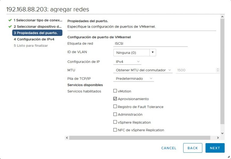 Conexión de ESXi a una LUN vía iSCSI con Standard vSwitches en vSphere ...