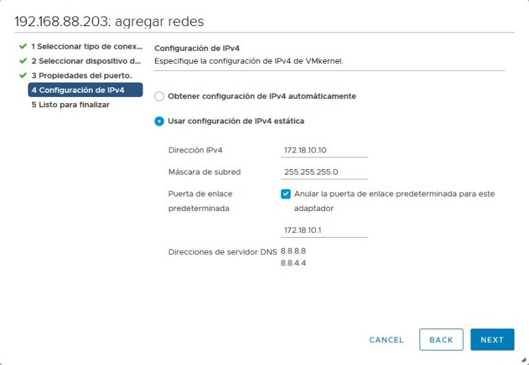 Conexión de ESXi a una LUN vía iSCSI con Standard vSwitches en vSphere ...