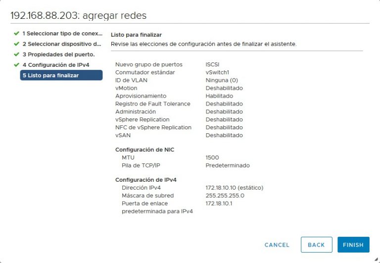 Conexión de ESXi a una LUN vía iSCSI con Standard vSwitches en vSphere ...