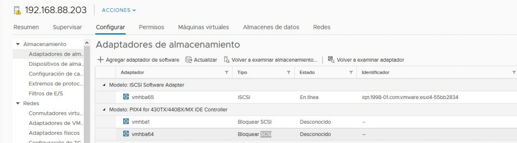 Conexión de ESXi a una LUN vía iSCSI con Standard vSwitches en vSphere ...