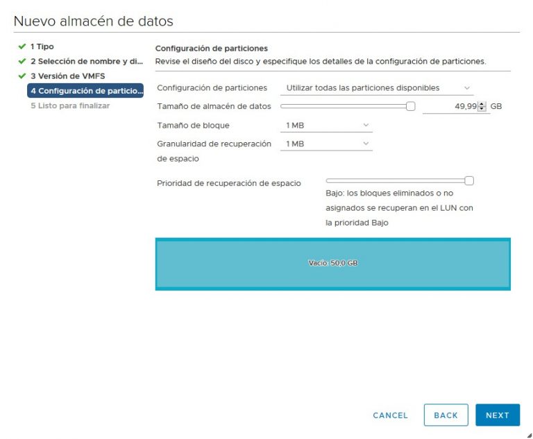 Conexión de ESXi a una LUN vía iSCSI con Standard vSwitches en vSphere ...